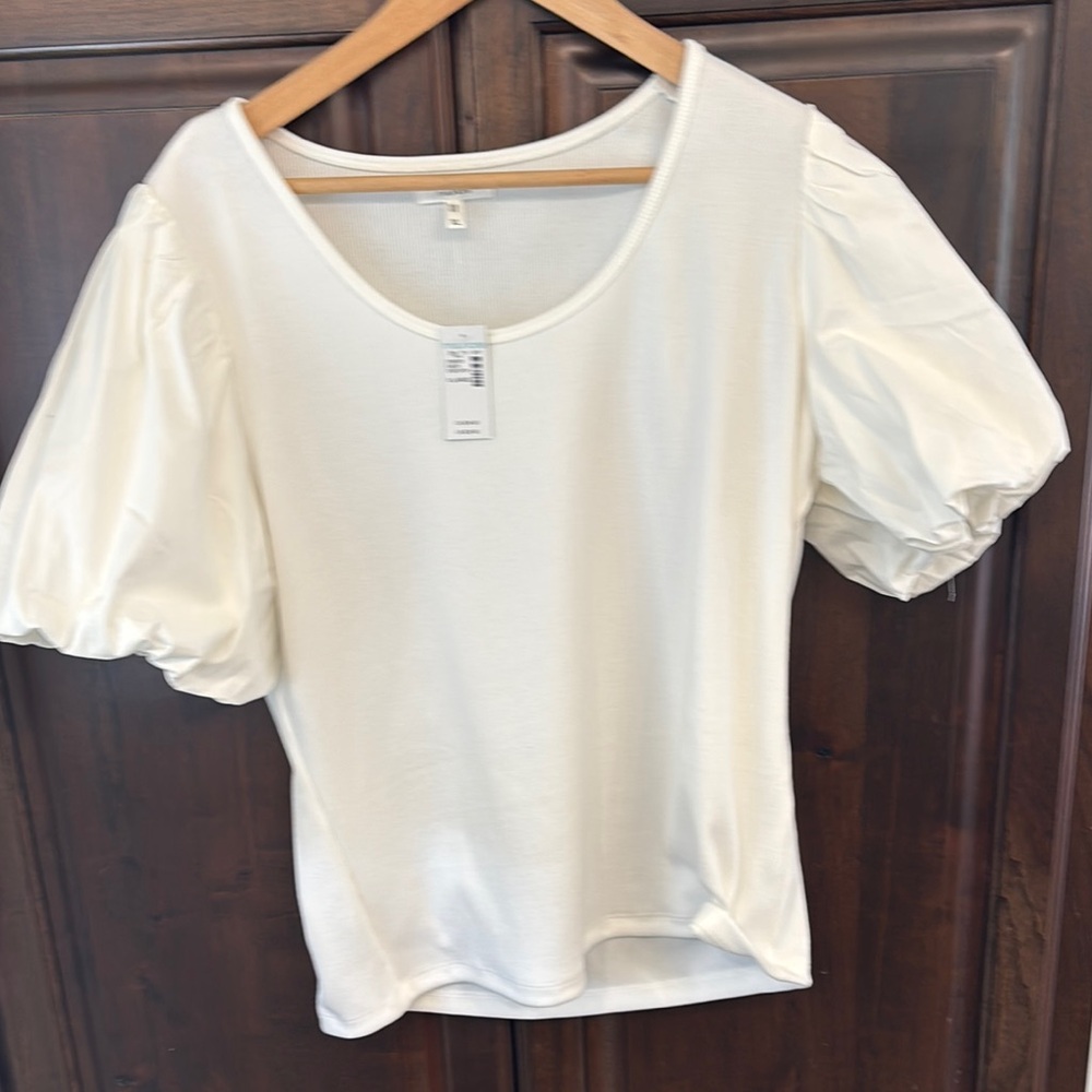 Maurices Cream Scoop Neck Puff Sleeve Top